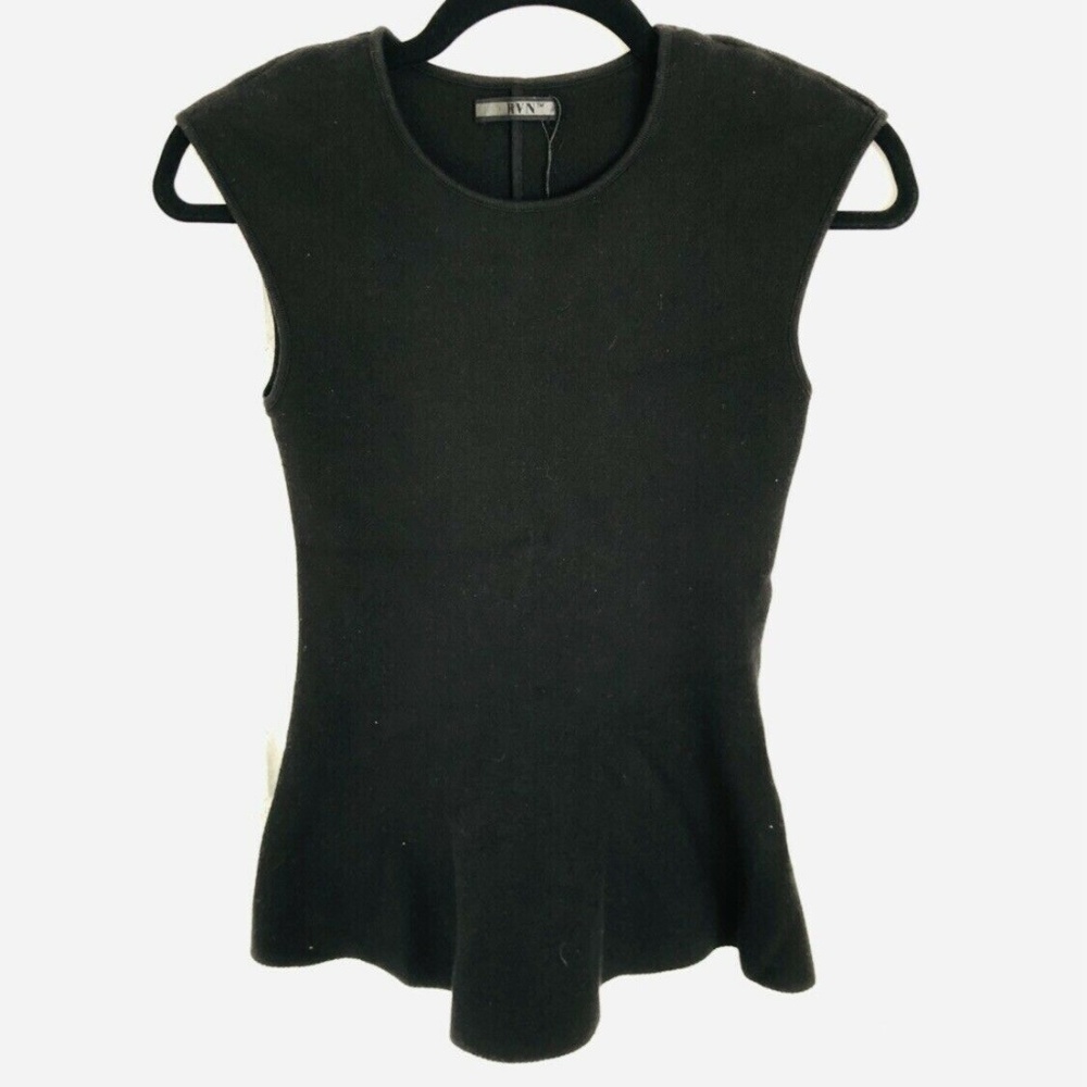 RVN Womens Knit Peplum Sleeveless Top Medium R47